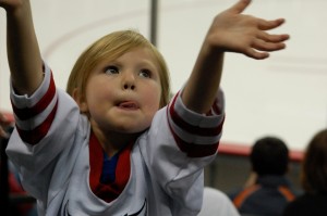 From the series against Mankato a few weeks ago. An adorable tiny child.
